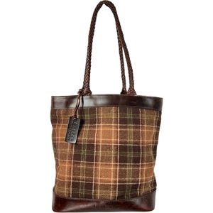 Lauren Ralph Lauren Brown Plaid Tote